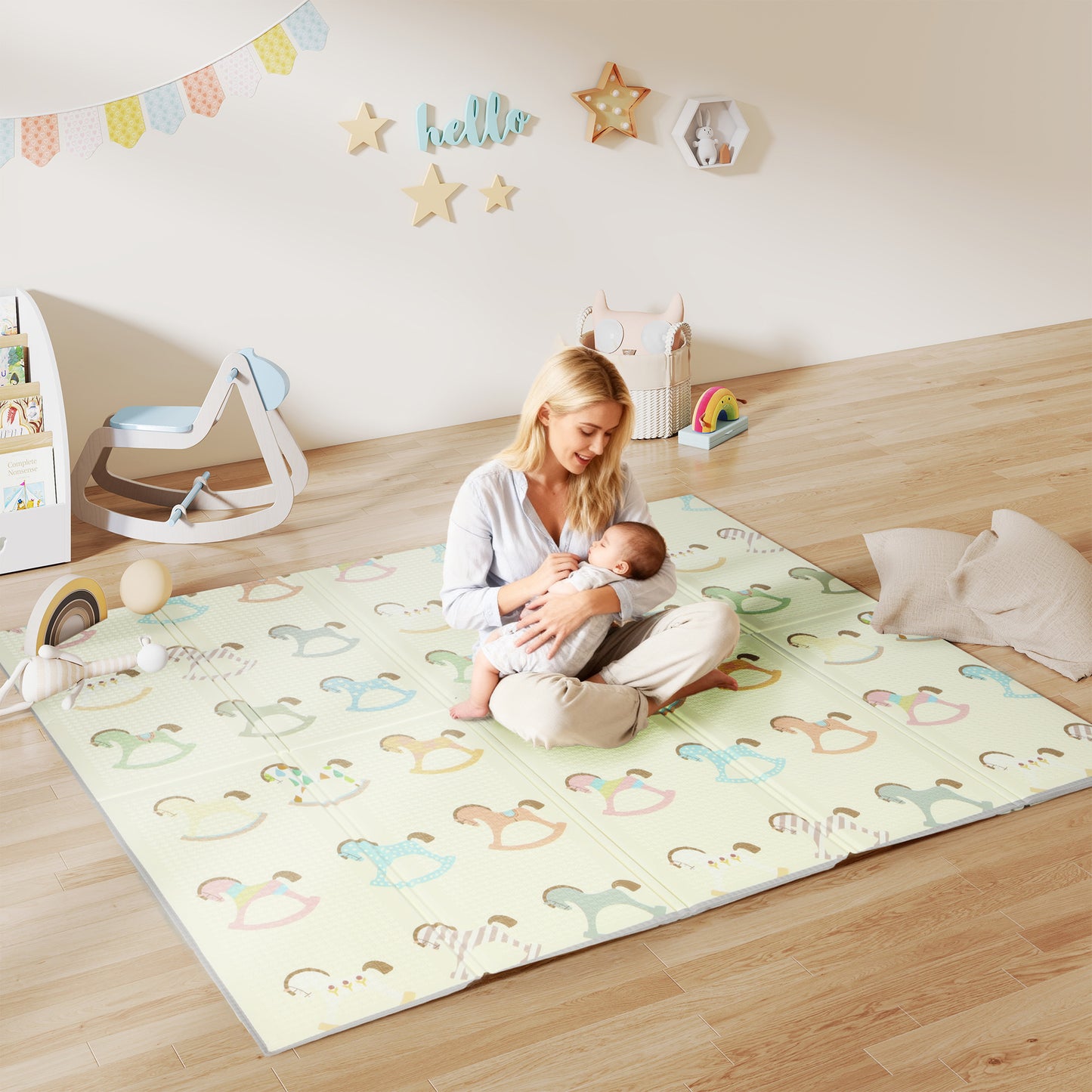 Foldable Double-Sided Baby Play Mat, for Toddlers, Bedrooms