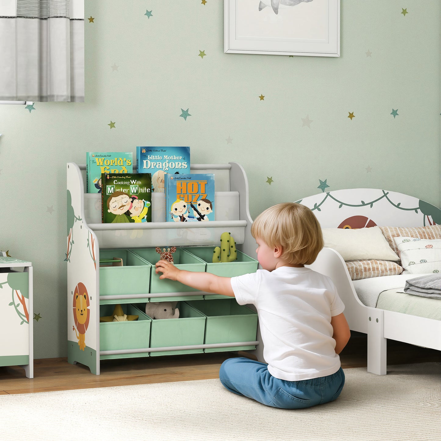 Kids Storage Unit, Toy Organiser with 6 Fabric Drawers