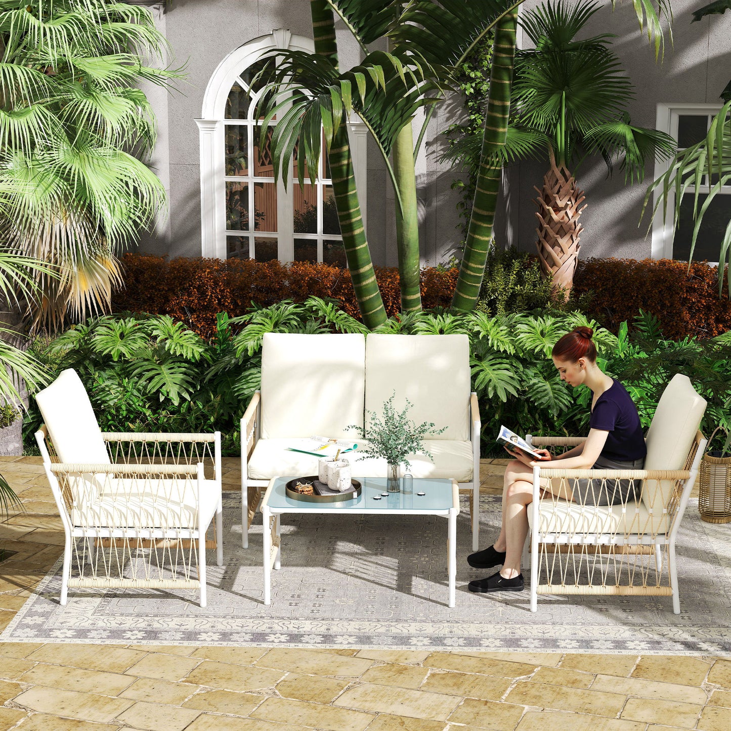 4 Piece Rattan Garden Furniture Set (1)