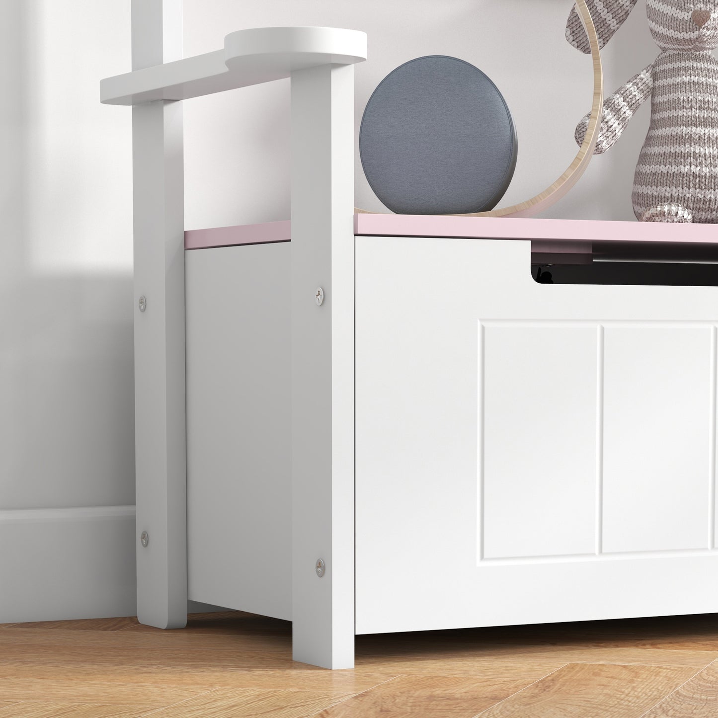 2-in-1 Toy Box for Kids with Lid for Bedroom, Nursery, Playroom