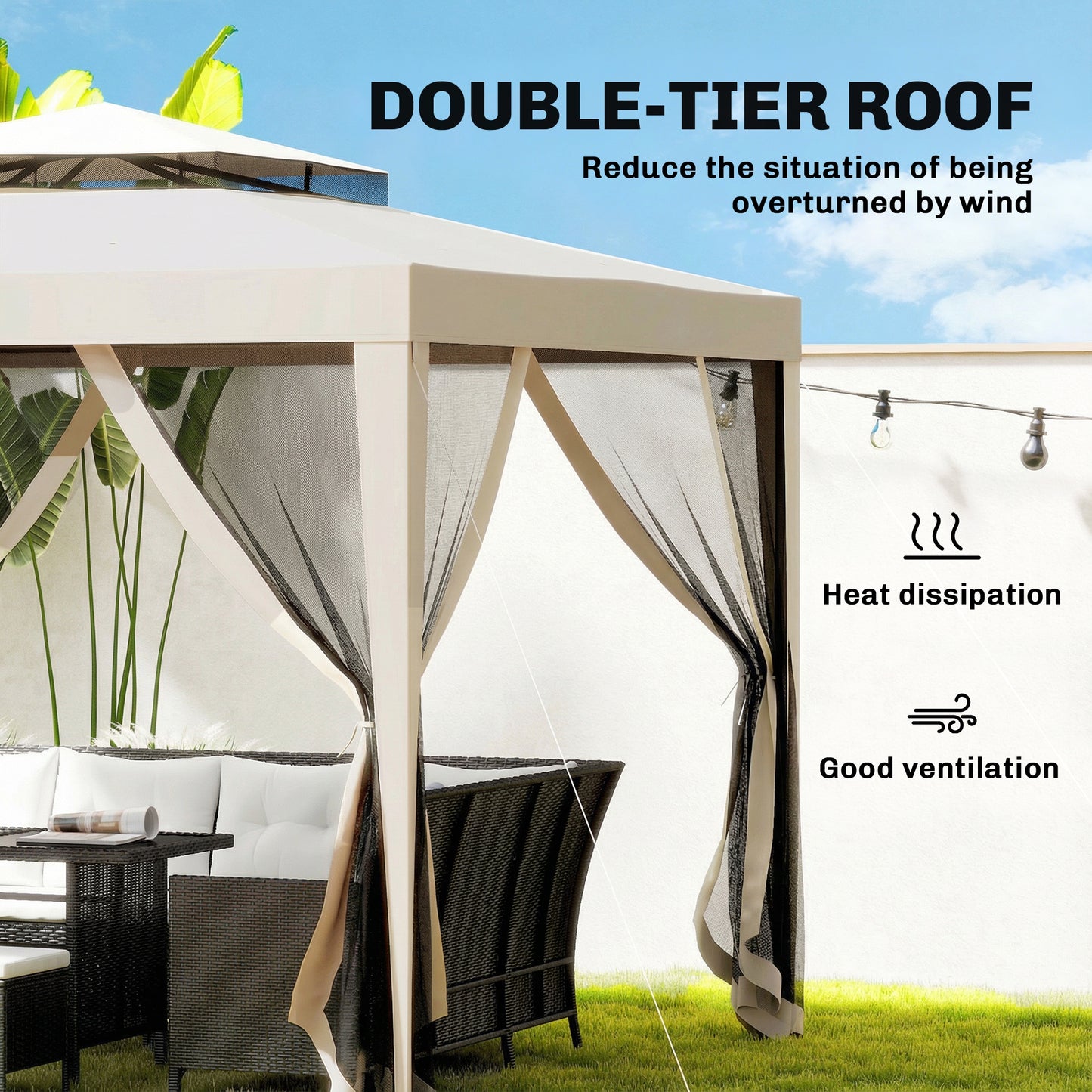 3 x 3 m Gazebo, Netting Party Tent