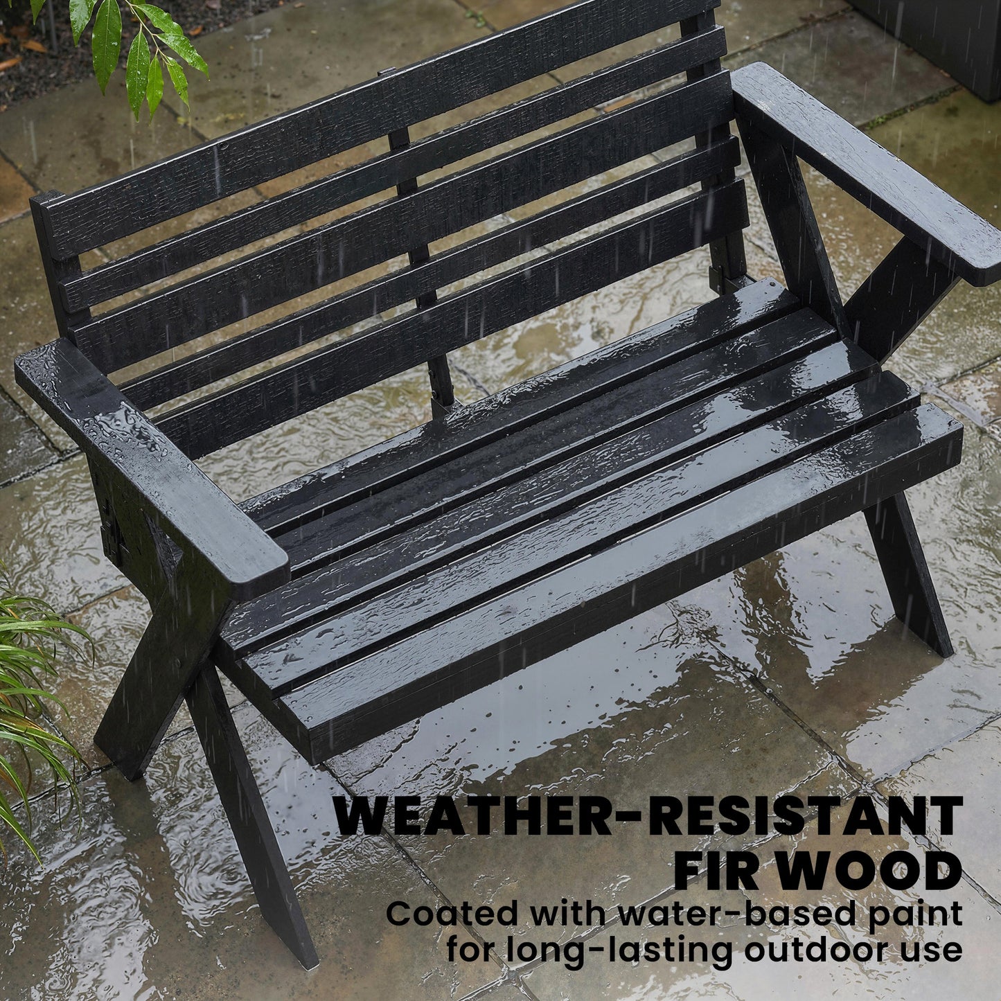 2 Seater Wooden Garden Bench (1)