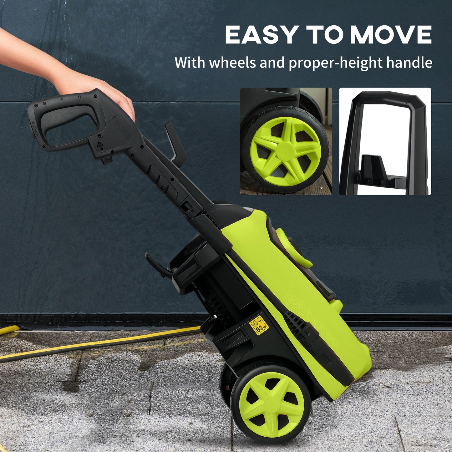 1800W High Pressure Washer, 150 Bar Pressure, 510 L/h Flow