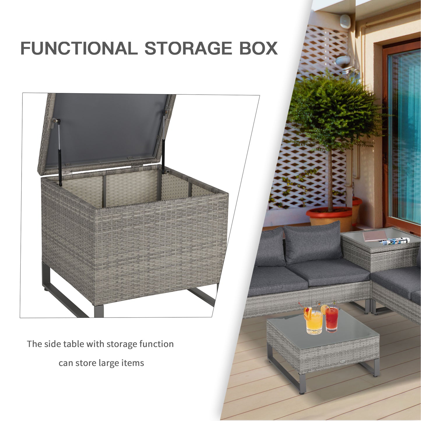 4 Pieces Rattan Garden Furniture Set (2)
