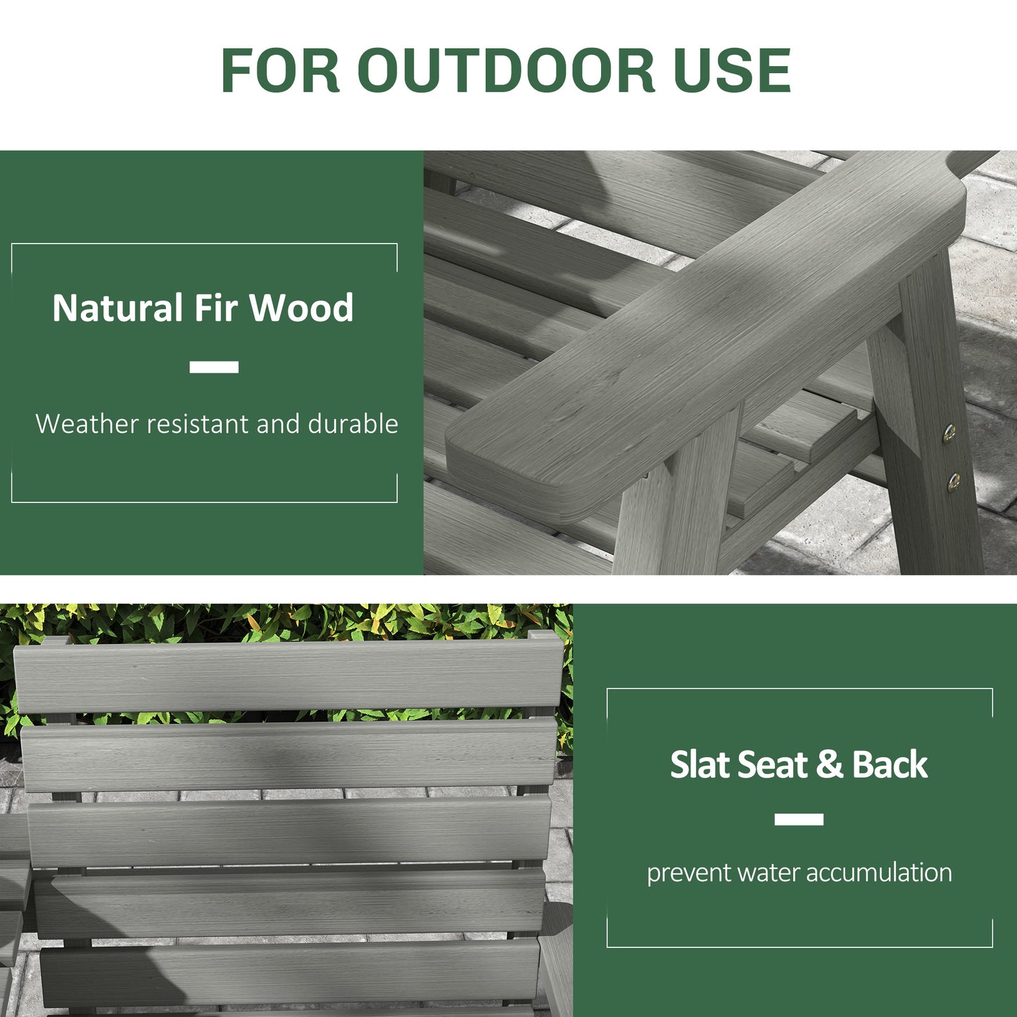 Fir Wood Convertible 2 to 3 Seater Outdoor Garden Bench