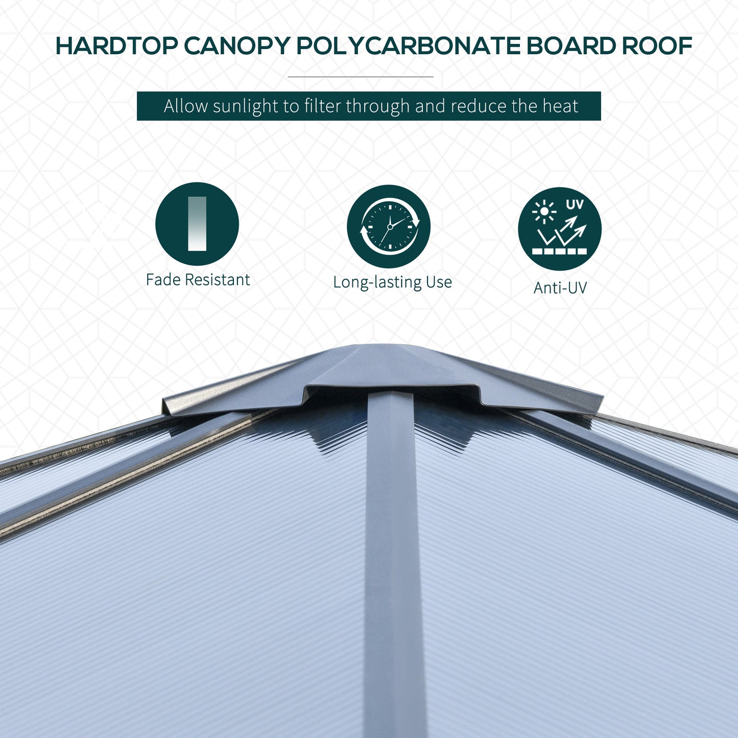 3 x 3(m) Hardtop Gazebo Canopy with Polycarbonate Roof (1)