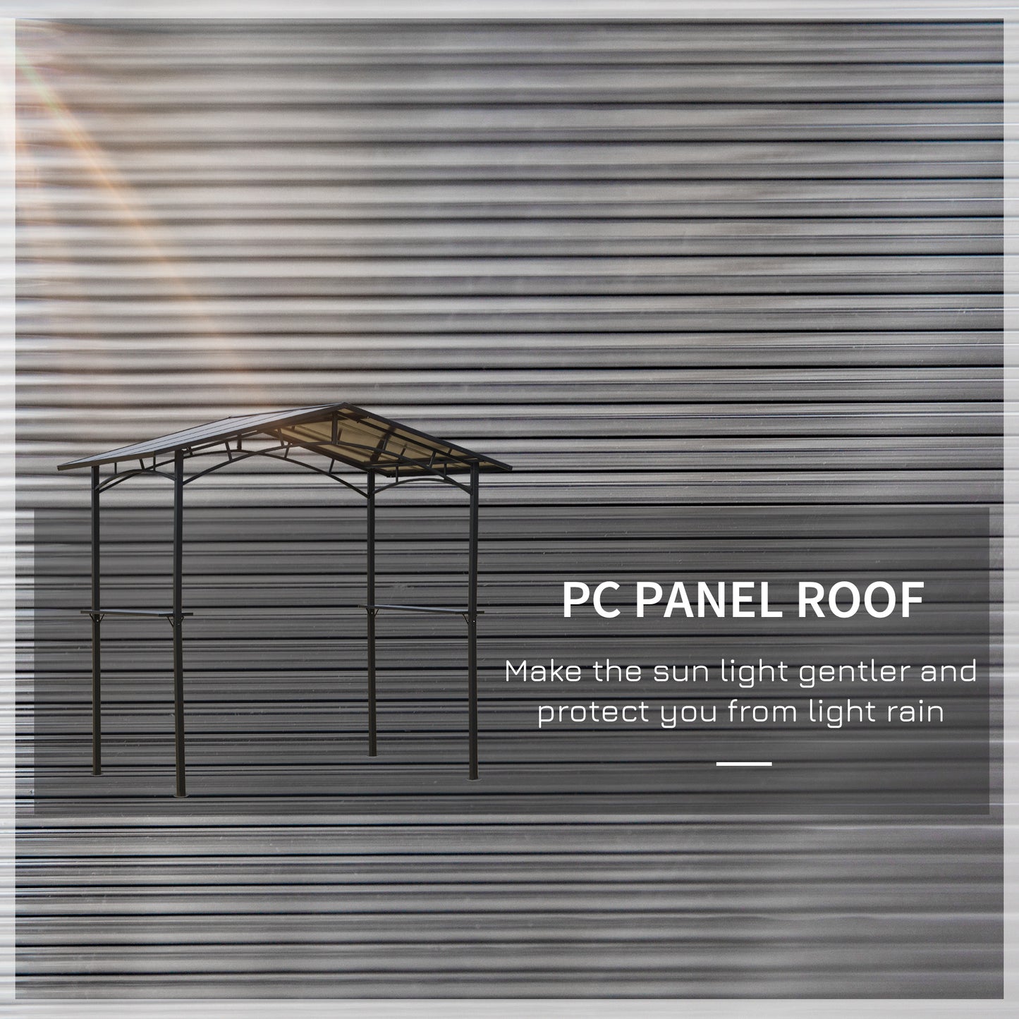 8ft x 5ft Outdoor BBQ Protective Gazebo Tent Aluminium Steel Frame