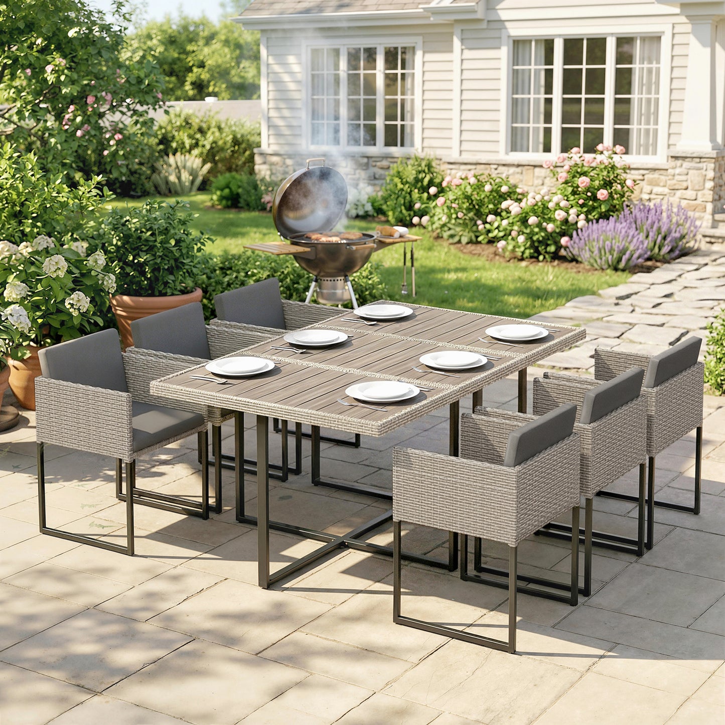 7 Piece Rattan Garden Furniture Set (1)