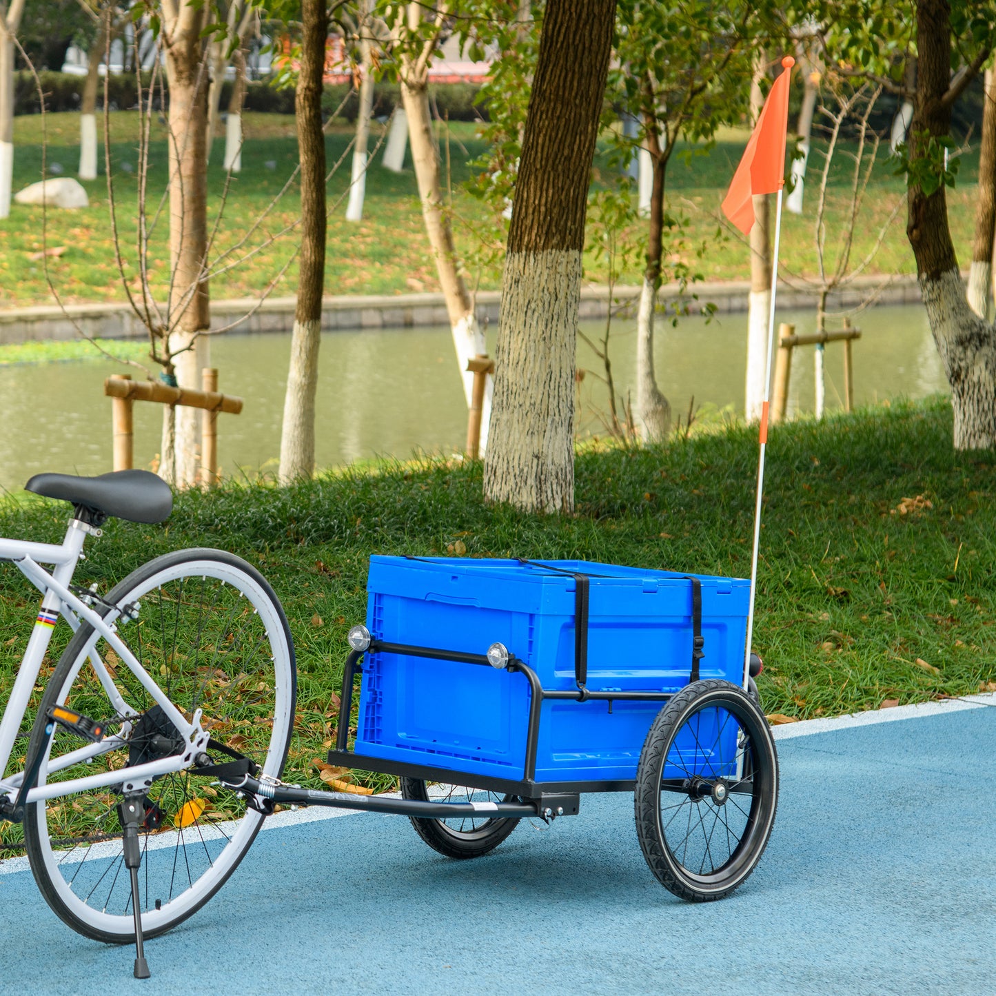 65L Steel Frame Bike Trailer Storage Box