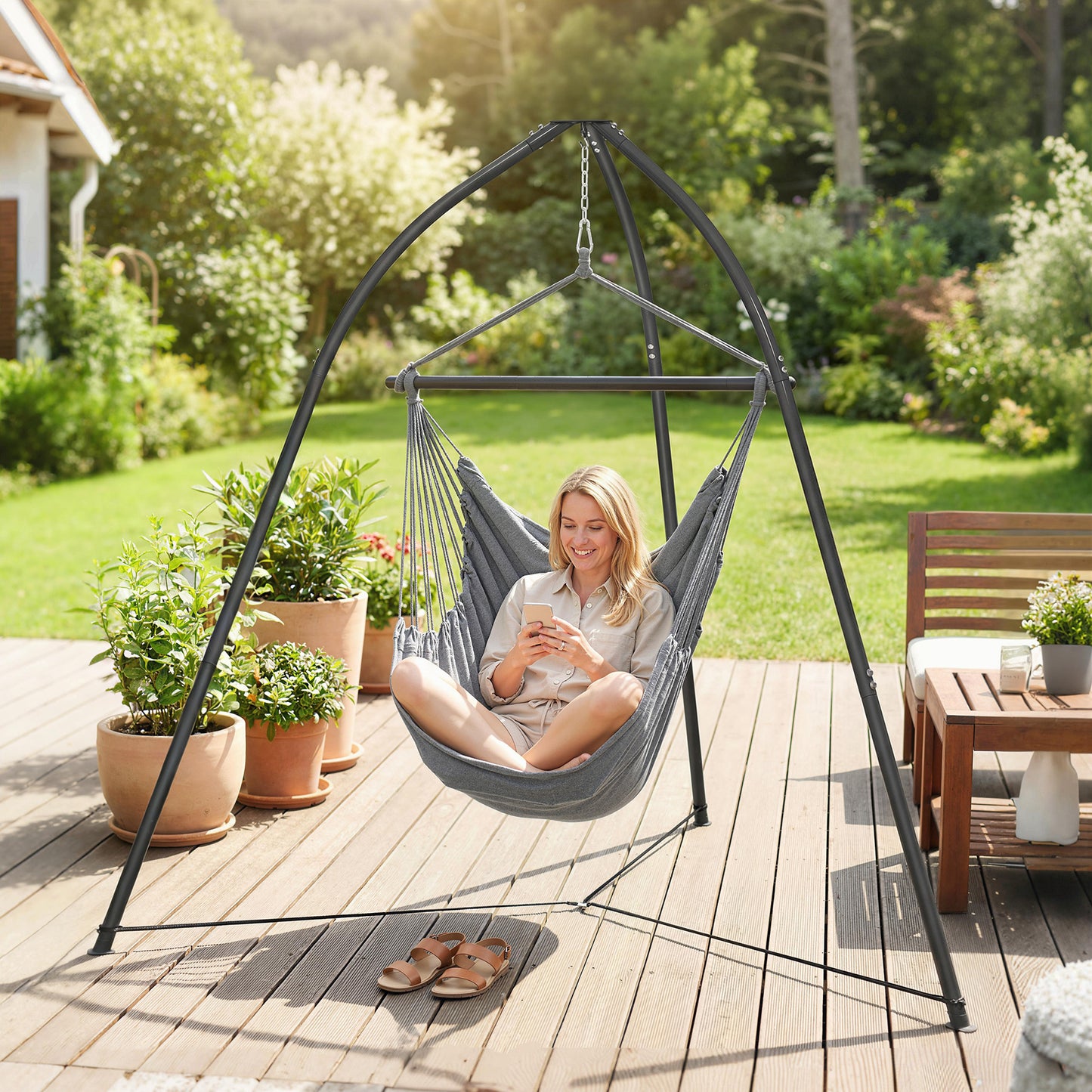 Hammock Stand for Hanging Chair Adjustable Height Tripod Hammock