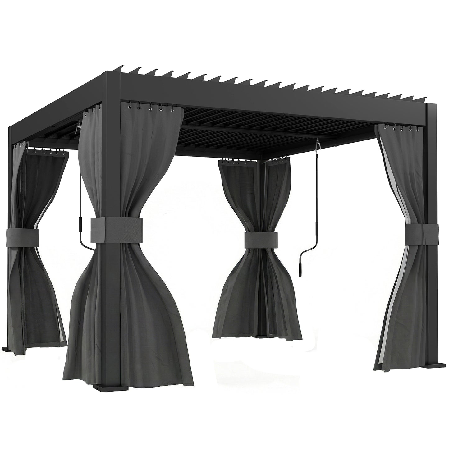 3 x 3 m Louvered Pergola with Adjustable Metal Louvred Roof