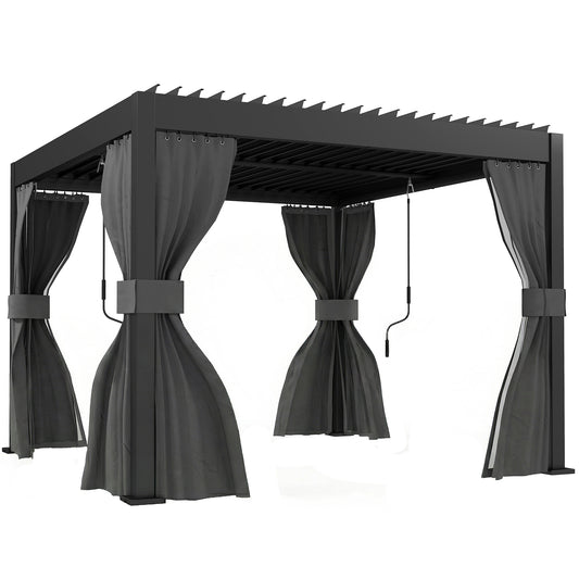 3 x 3 m Louvered Pergola with Adjustable Metal Louvred Roof