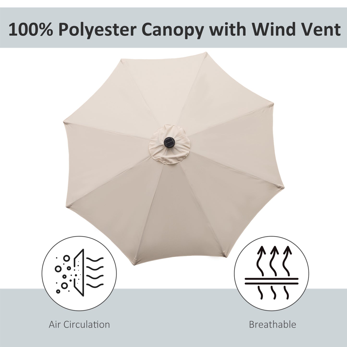 2.7m Patio Garden Umbrella Outdoor Parasol with Tilt Crank (1)
