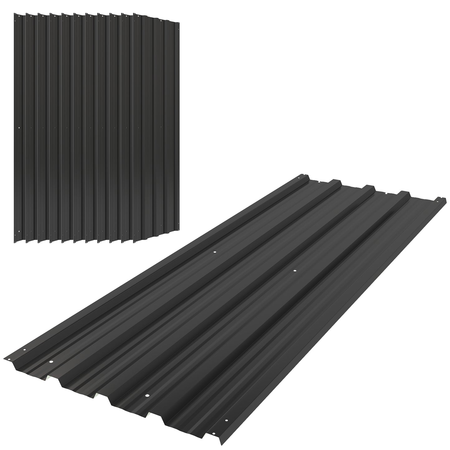 Set of 12 Corrugated Steel Roof Sheet Panels