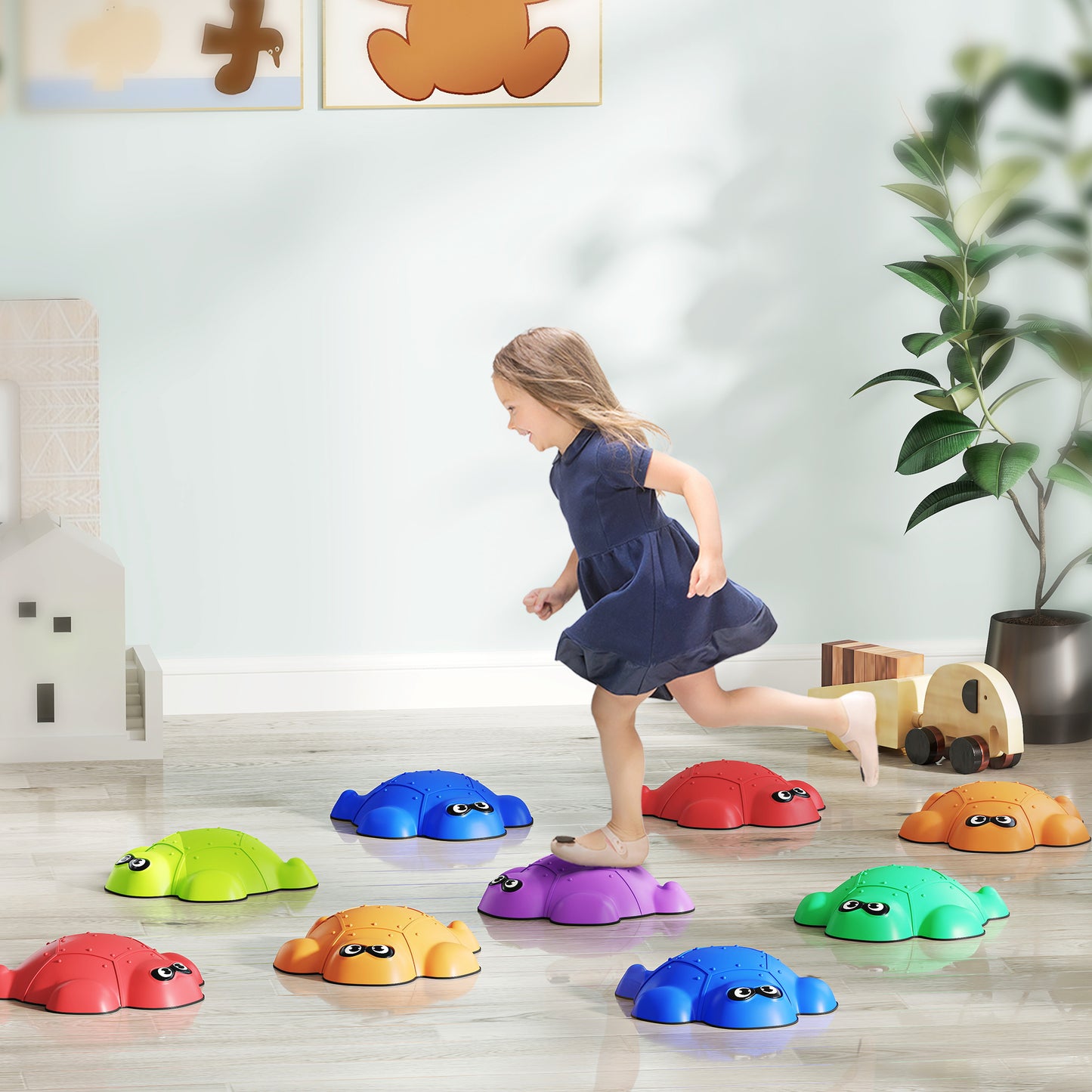 9-Piece Balance Stepping Stones with Non-Slip Edge