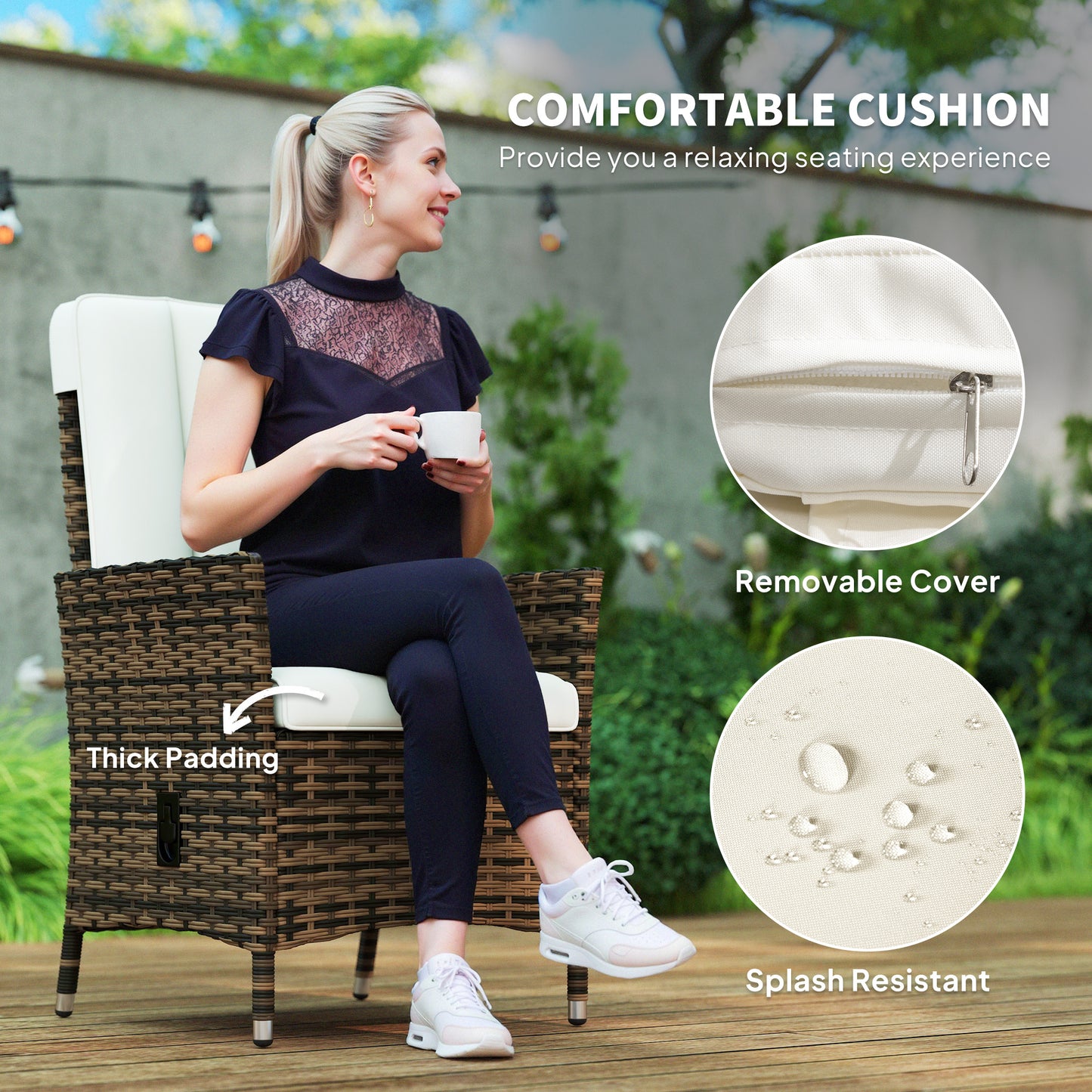 105°-150° Reclining Rattan Chair