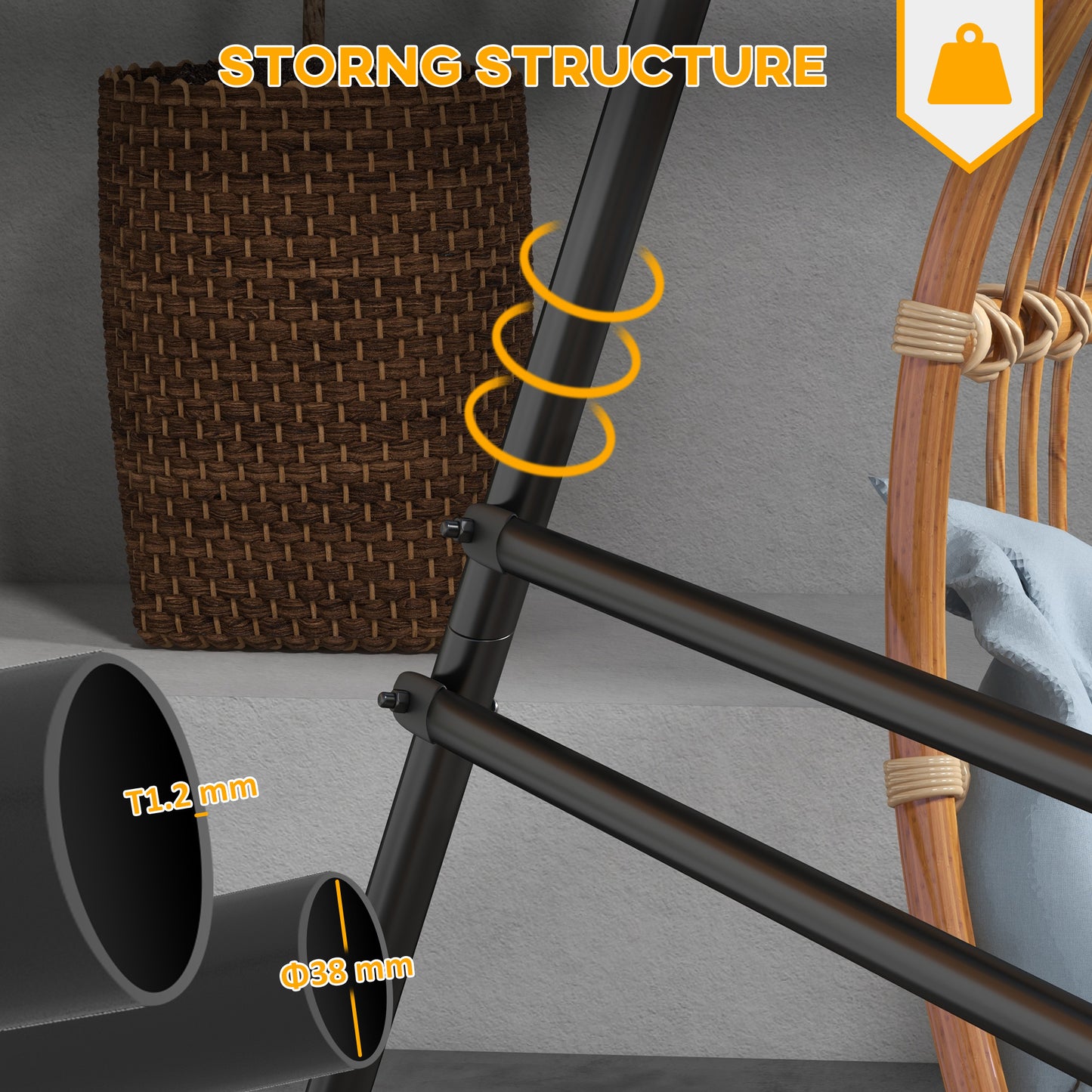Hammock Chair Stand, Hanging Heavy Duty Metal Frame Hammock Stand (1)