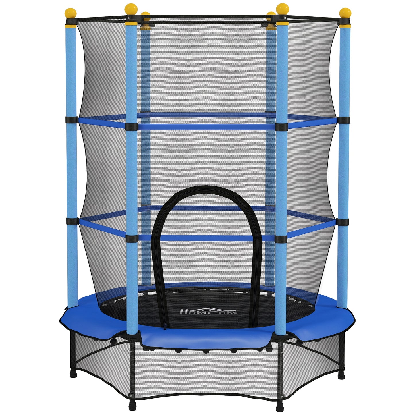 4.6FT/55" Kids Trampoline with Enclosure Net, Outdoor Indoor Use