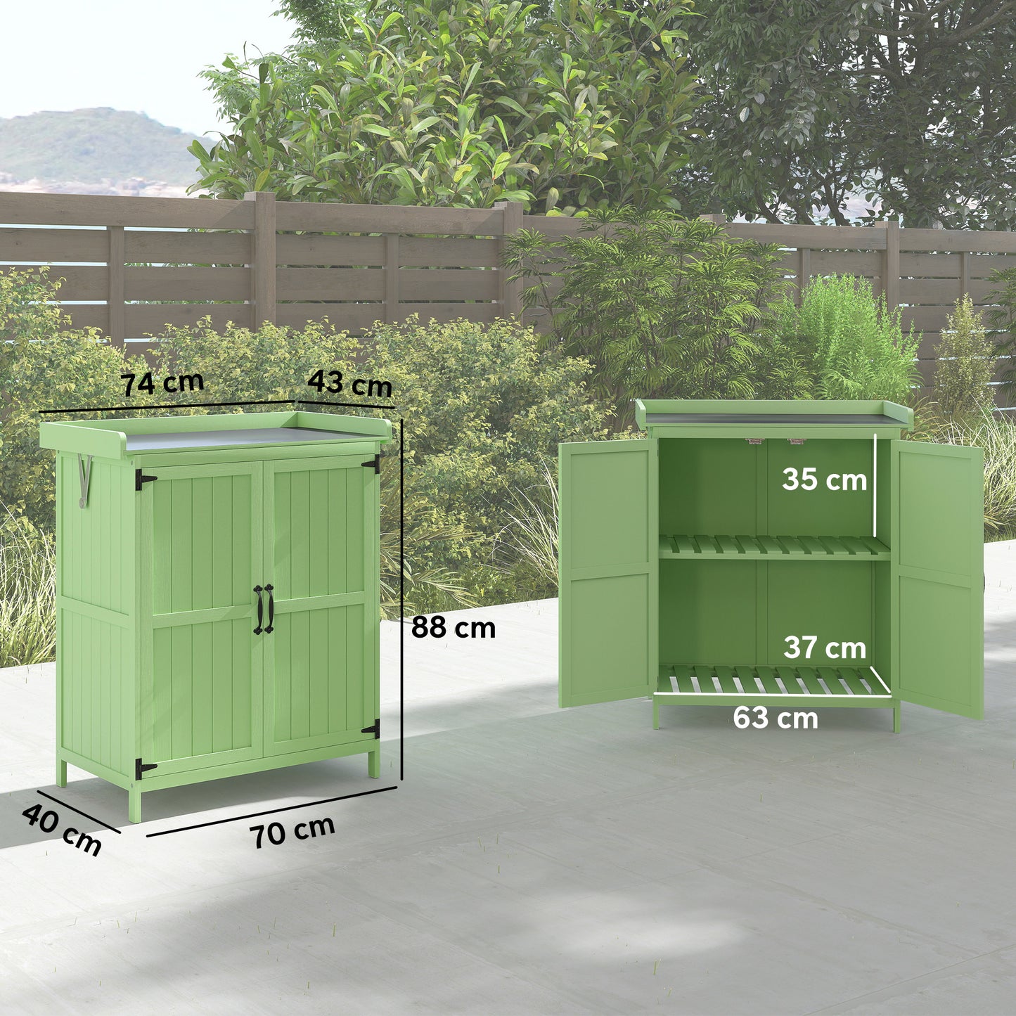 Wooden Garden Shed, Garden Tool Storage Shed with Hinged Roof