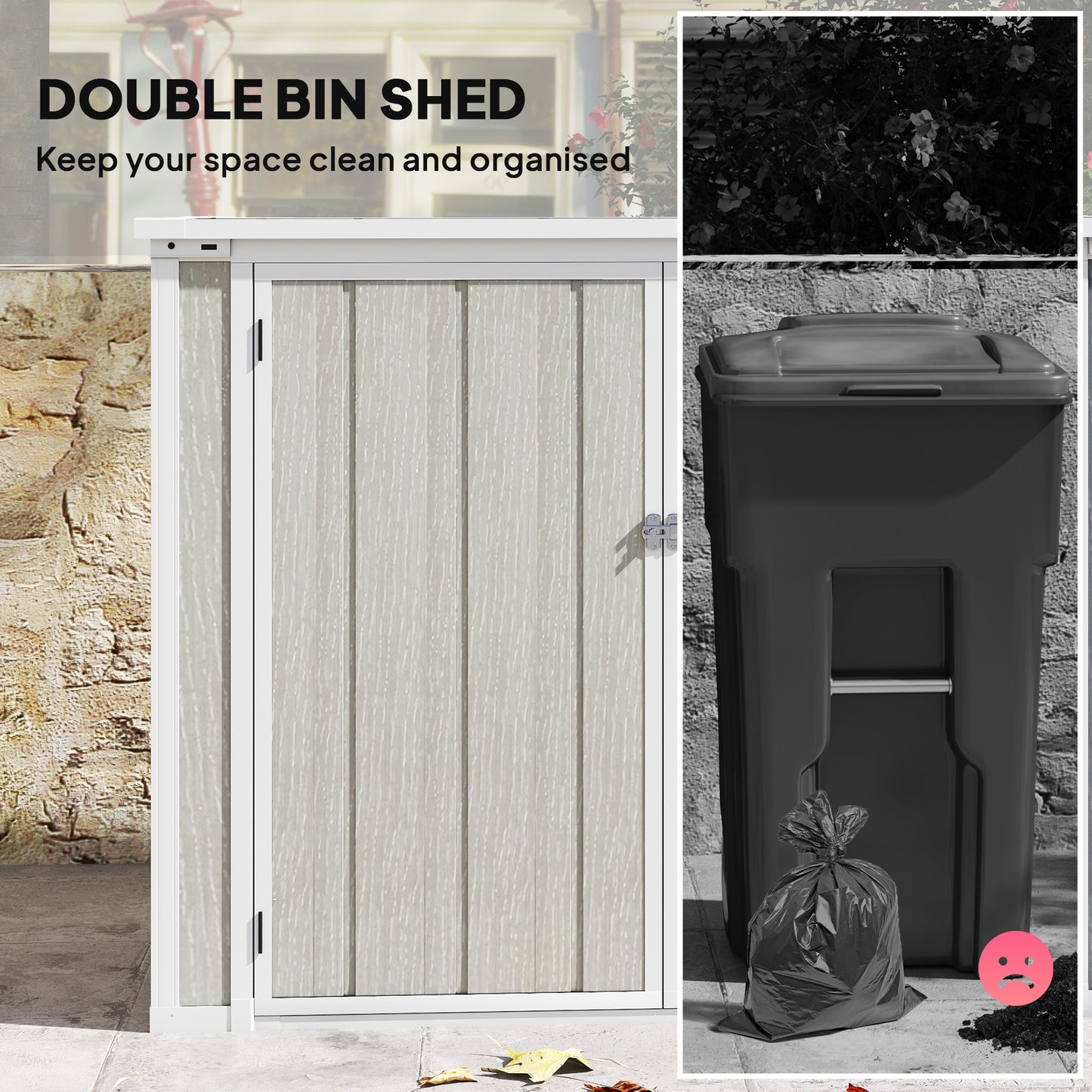 4.7 x 2.5FT Garden Shed, Lockable Outdoor Storage with Openable Lid