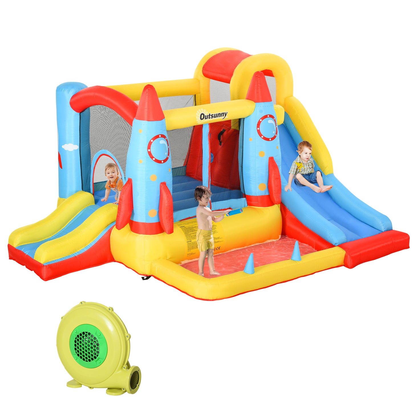 Bounce Castle Inflatable Trampoline Slide Pool Rocket Design 3.4 x