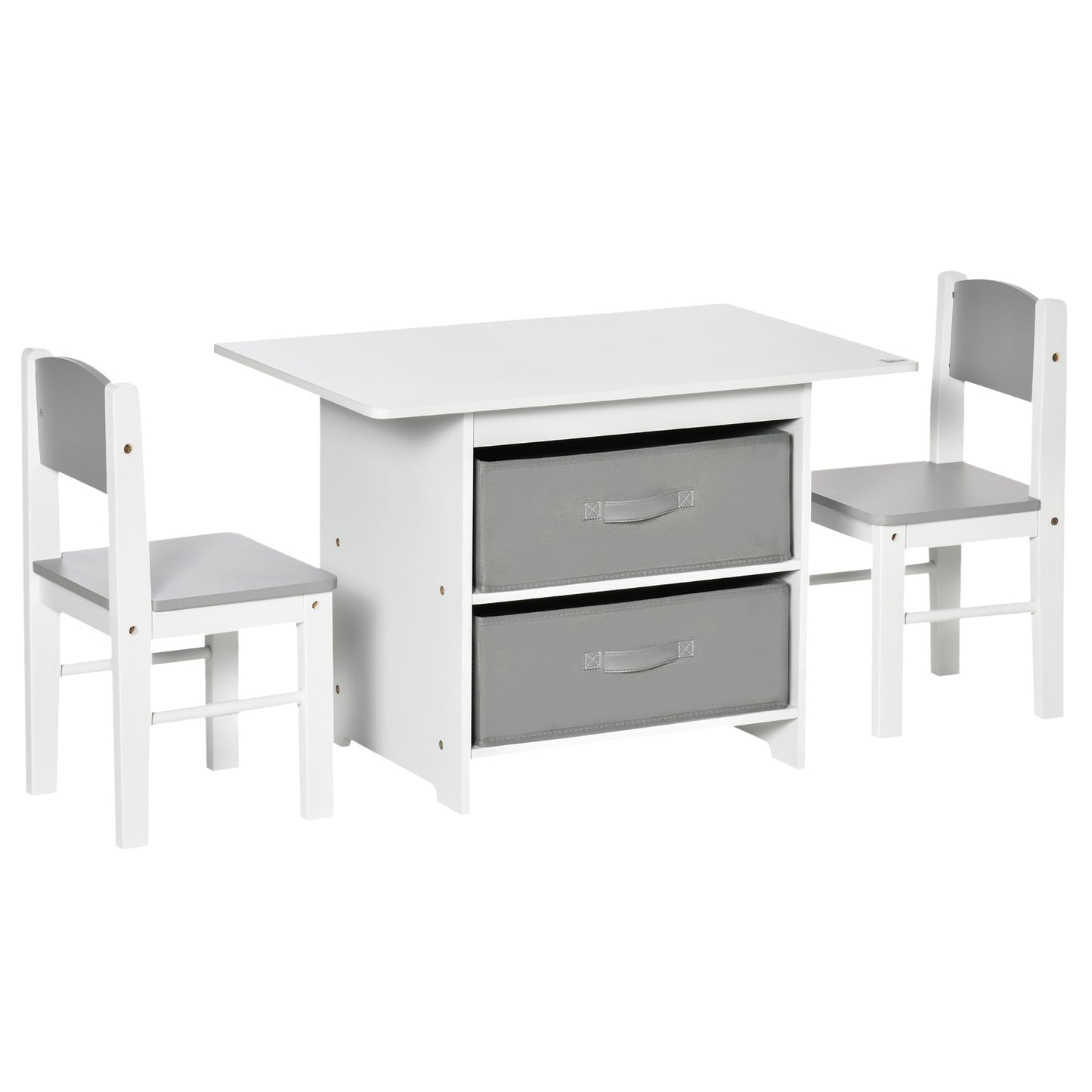 3 Pcs Kids Table & Chairs Set Mini Seating Furniture Home Playroom