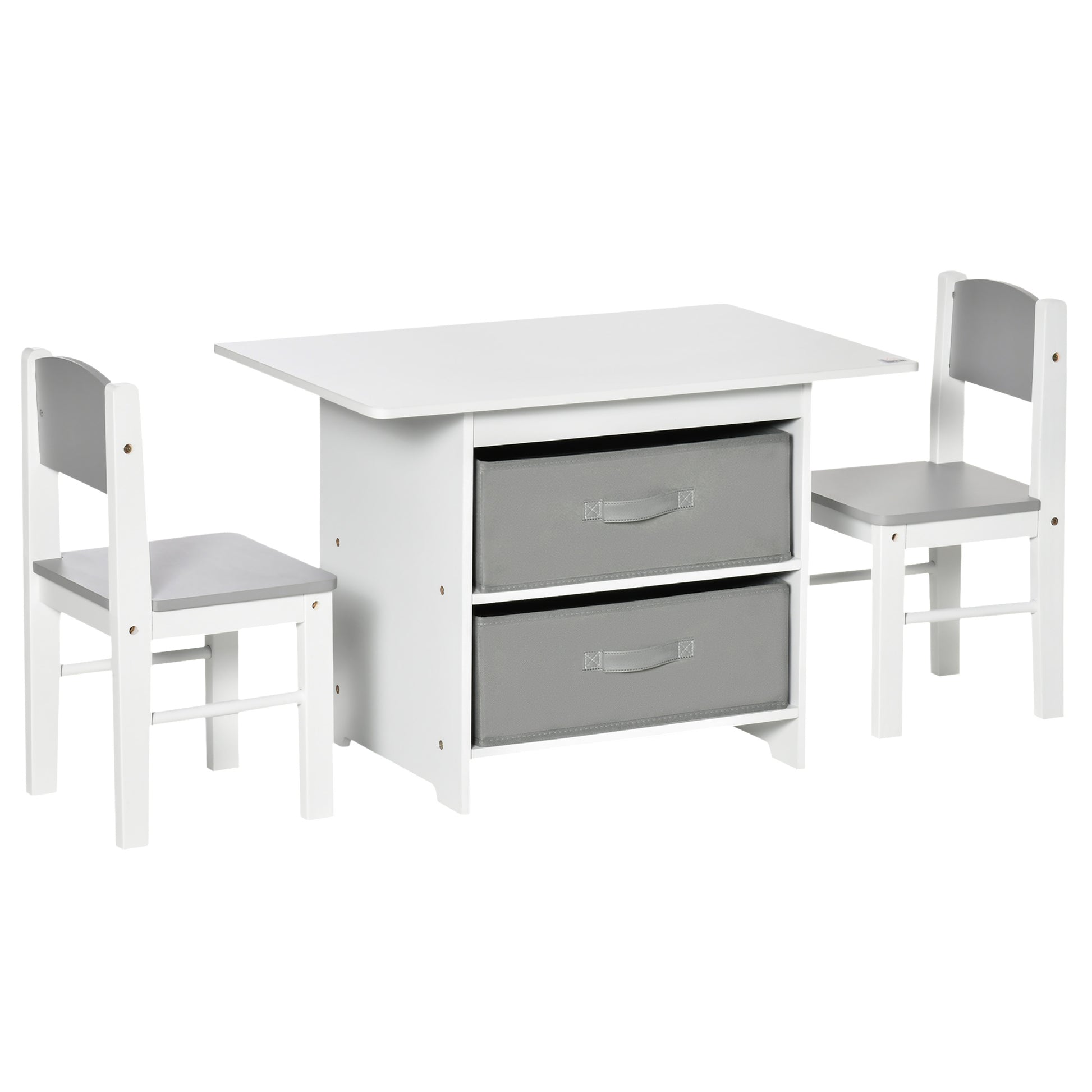 3 Pcs Kids Table & Chairs Set Mini Seating Furniture Home Playroom