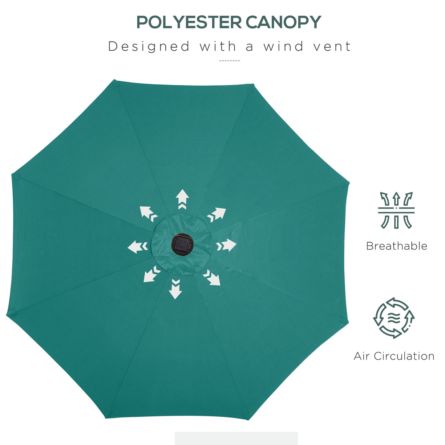2.7m Patio Garden Umbrella Outdoor Parasol with Tilt Crank (2)