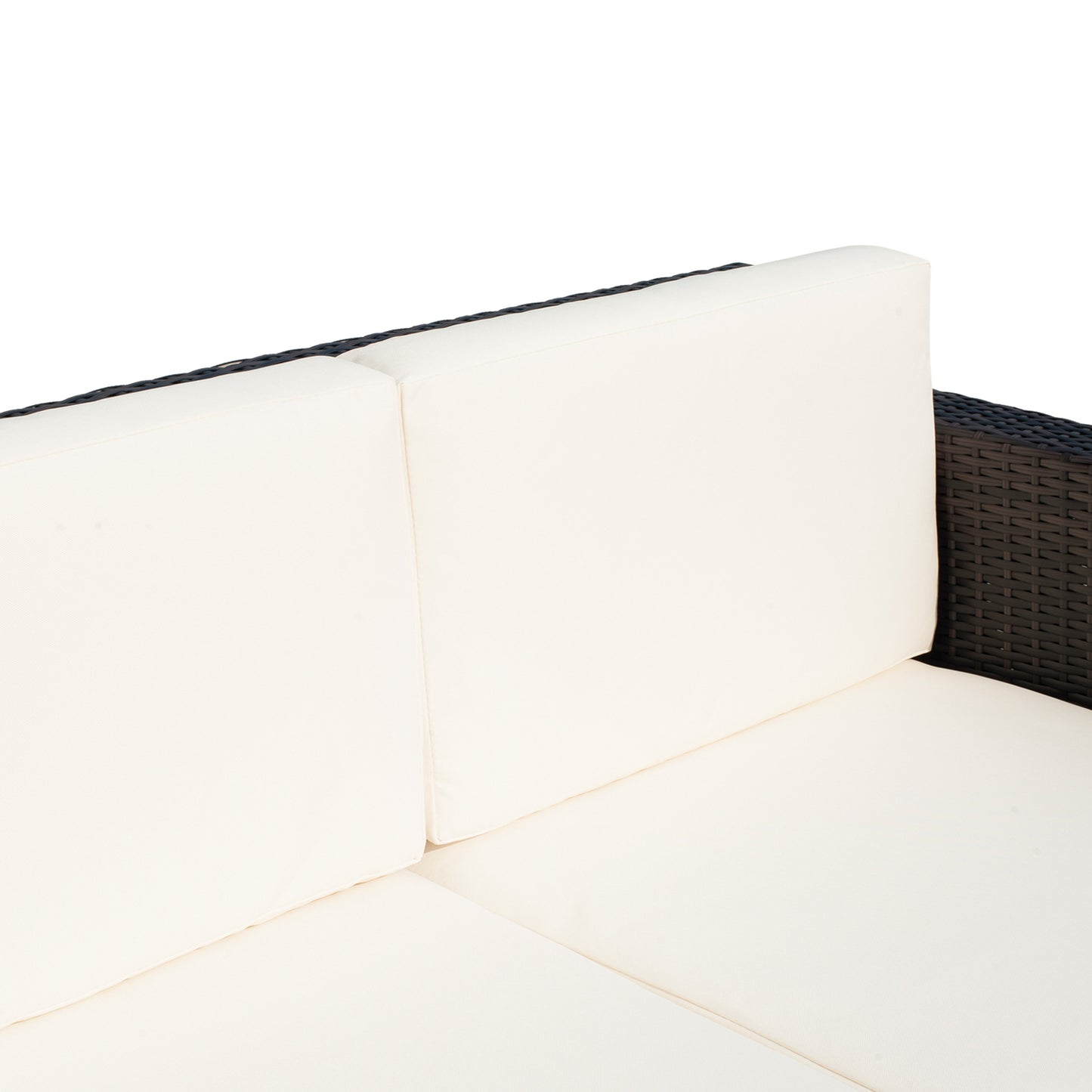 Rattan Sofa, 2 Seater Garden Furniture with Soft Padded Cushion (2)