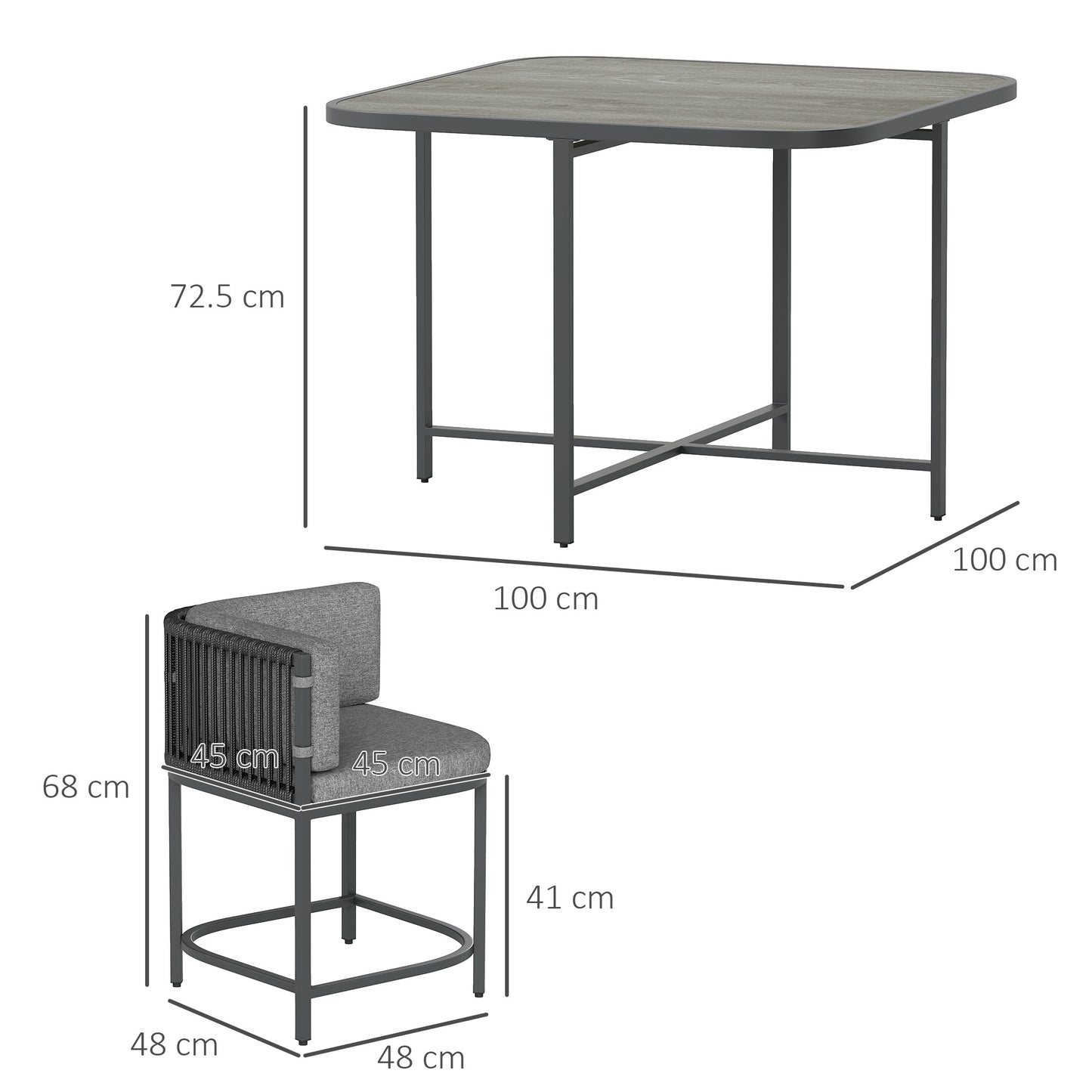 4-Seater Rattan Cube Garden Furniture Set with Cushions