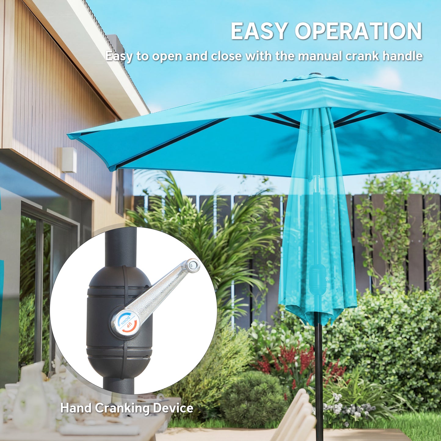 2.6 m Garden Parasol Umbrella with Aluminium Pole (3)