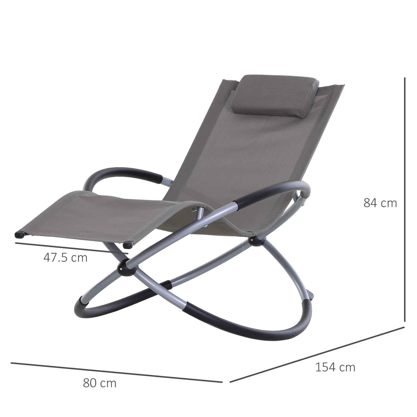 Outdoor Orbital Lounger Zero Gravity Patio Chaise Sun Lounger