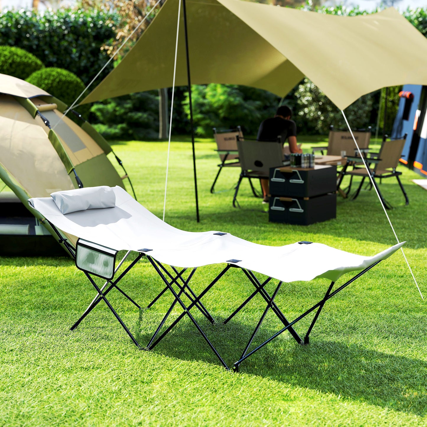 Camping Bed for Adults, Single Folding Camp Bed