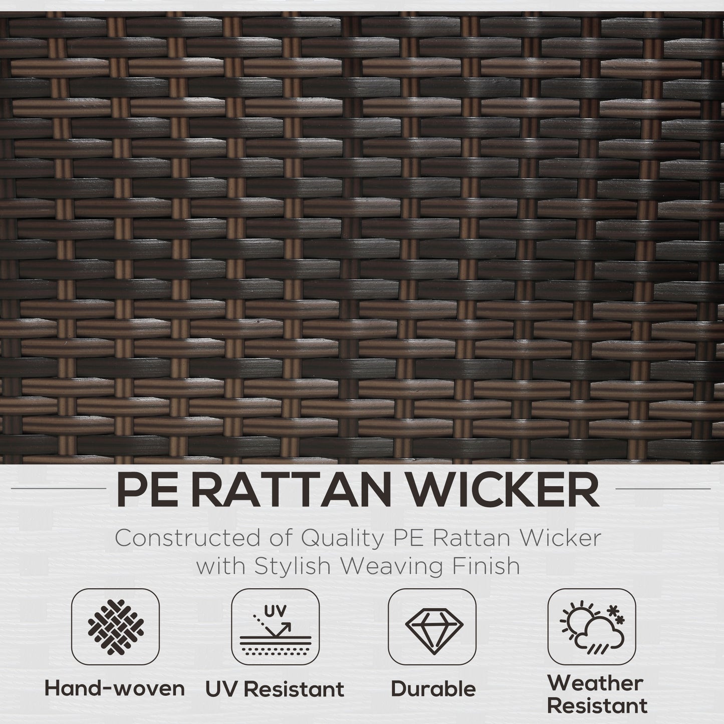 3 Pieces Rattan Garden Furniture Sofa Set