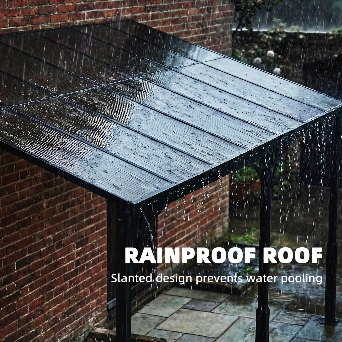 4 x 3 m Metal Lean-to Pergola