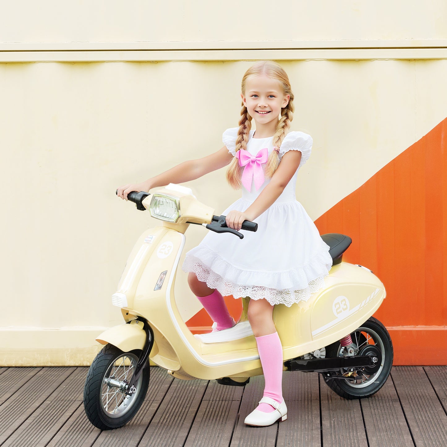 24V Kids Electric Motorbike, Ride on Motorcycle with Manual Throttle