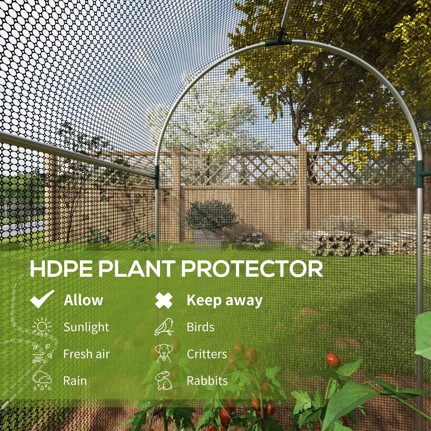 Galvanised Steel Fruit Cage, Plant Protection Tent with Zipped Door