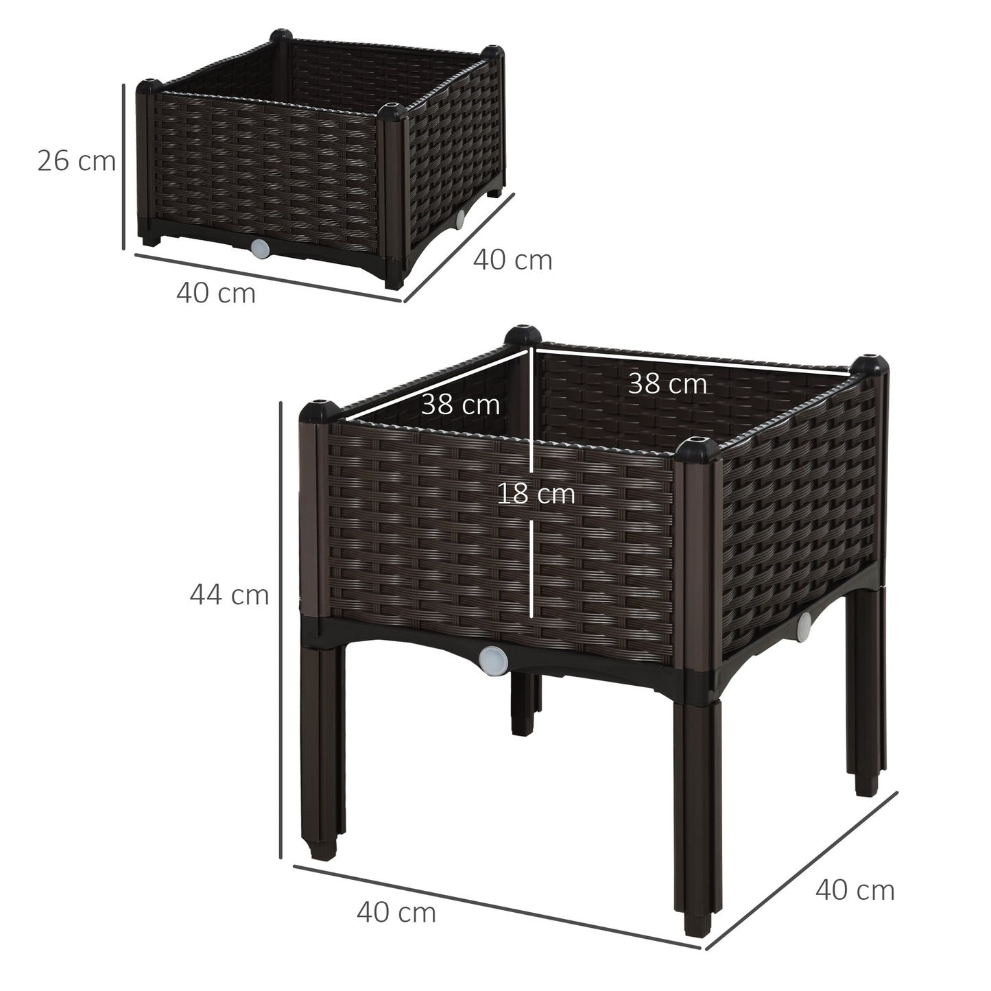 26L Garden Raised Bed Elevated Patio Flower Plant Planter Box PP