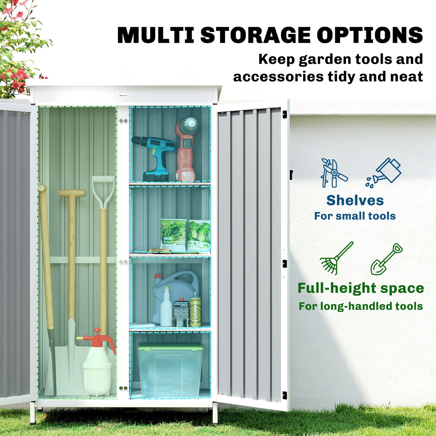 Outdoor Storage Cabinet with Removable Shelves
