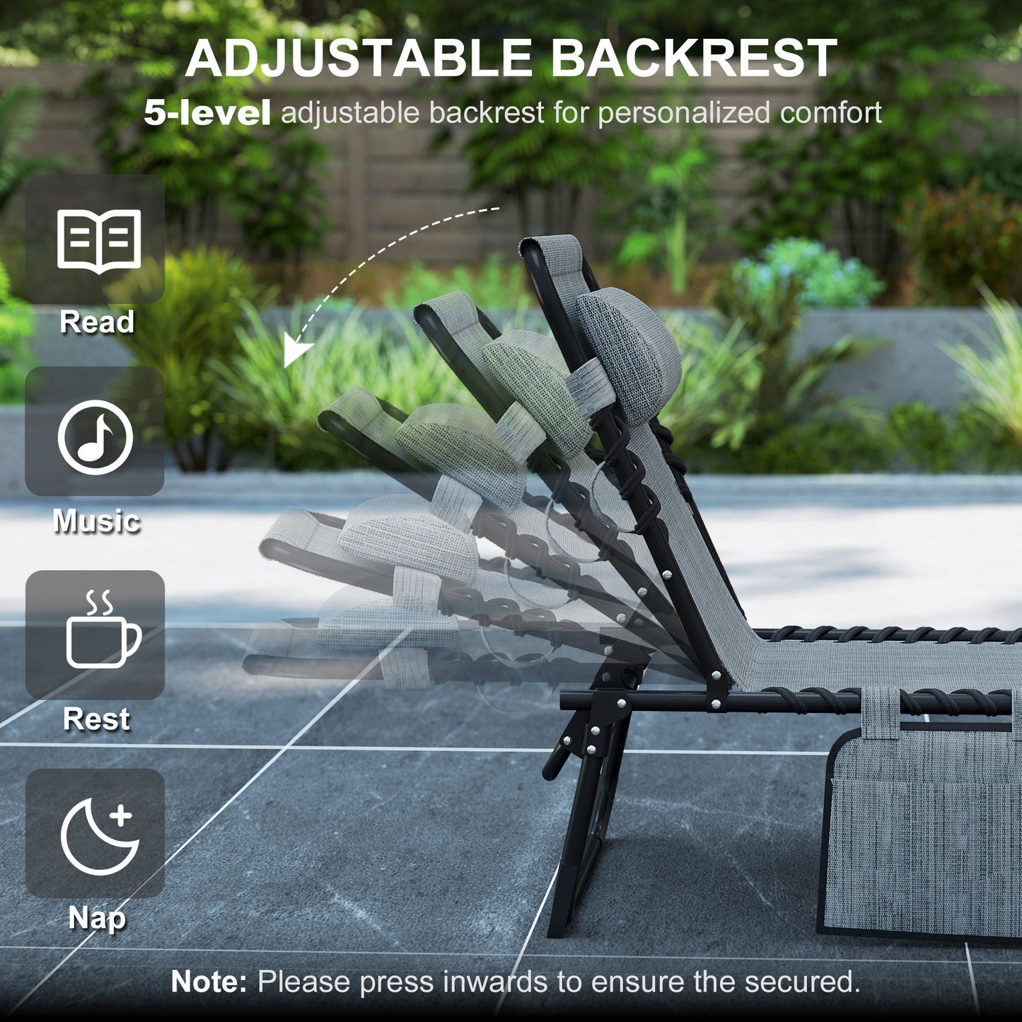Portable Sun Lounger, Folding Camping Bed Cot