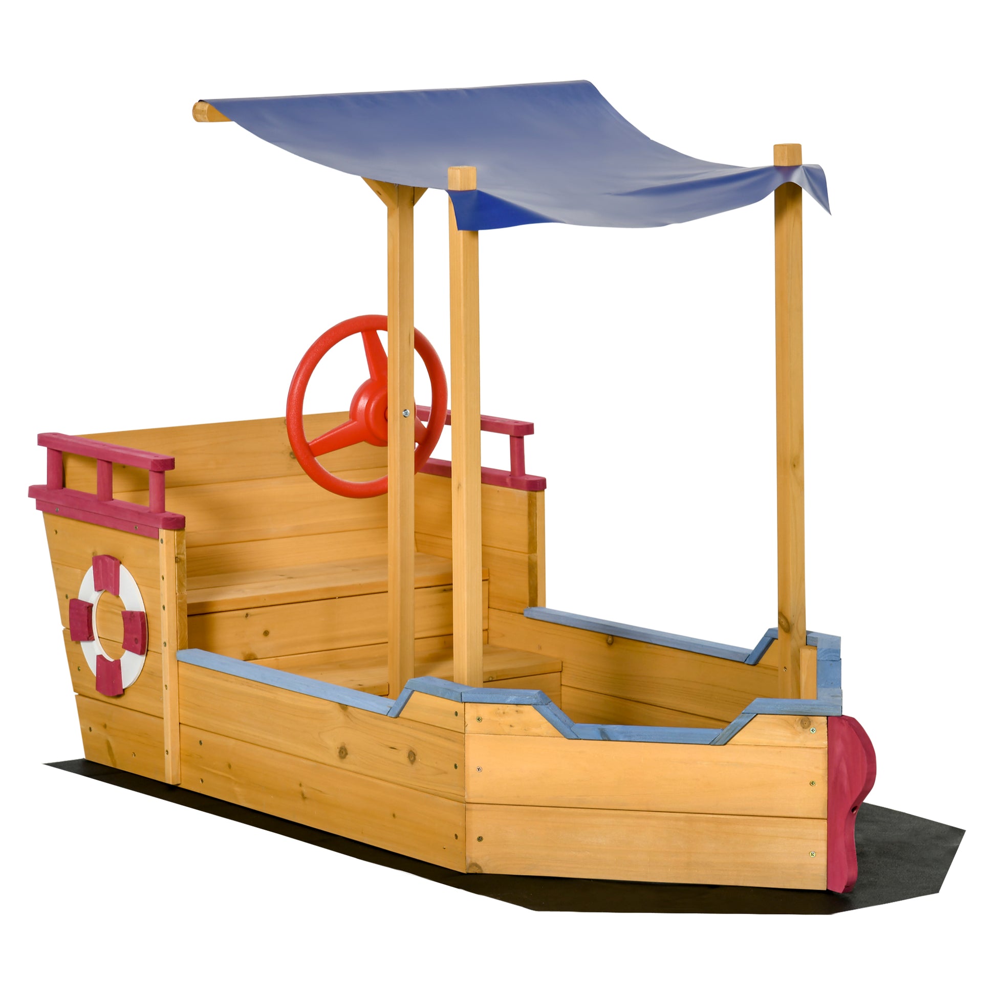Sand Pit, Kids Wooden Sandbox Pirate Ship