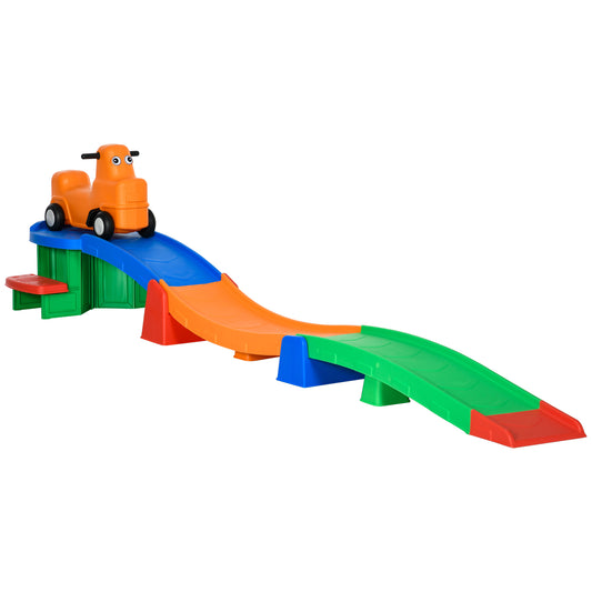 3(m) Four-Piece Ride on Kids Roller Coaster w/ Non-Slip Steps