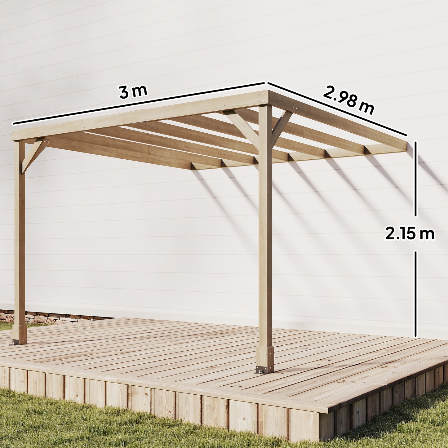 Lean-To Wooden Pergola Kit