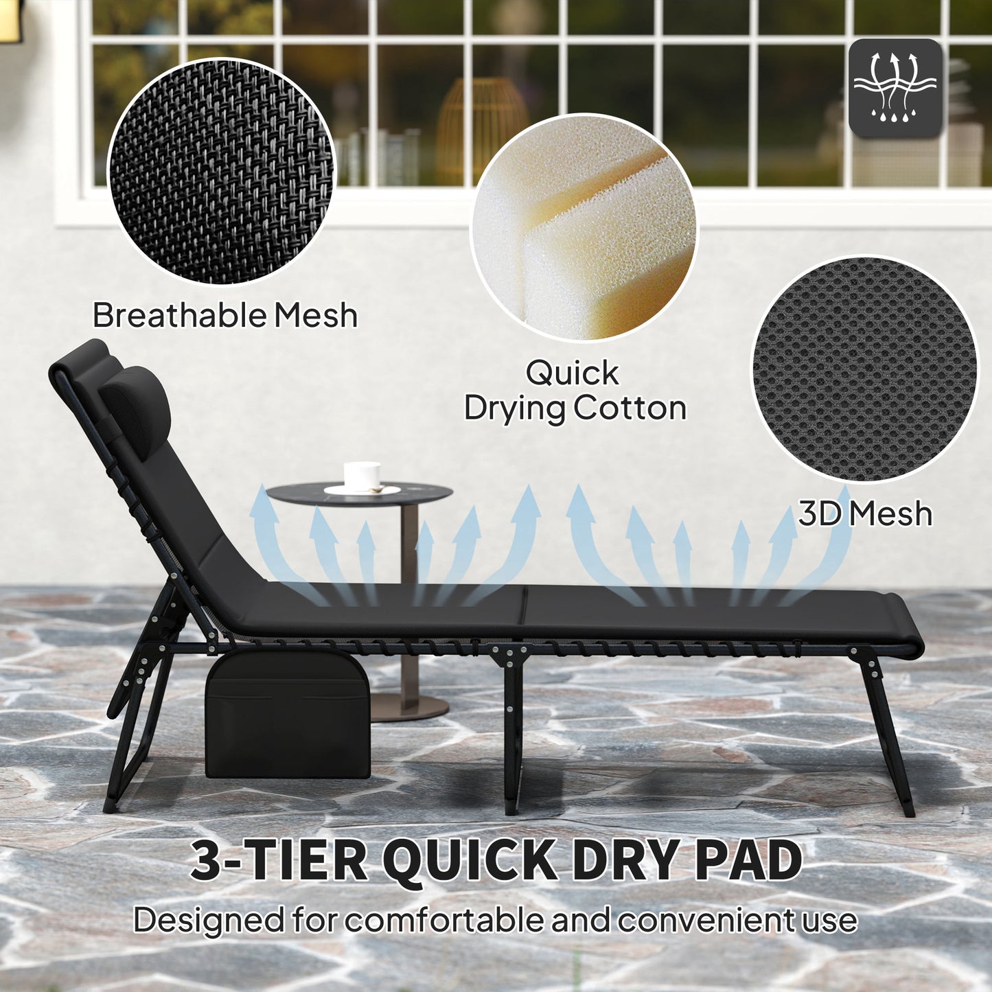 Set of Two Reclining Sun Loungers (3)