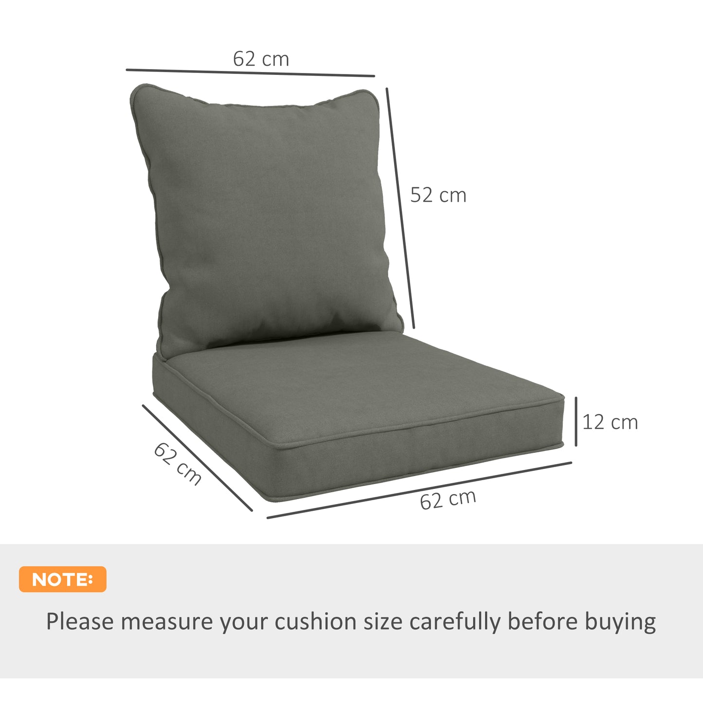 Seat and Back Padded Cushion Set, CUSHION ONLY