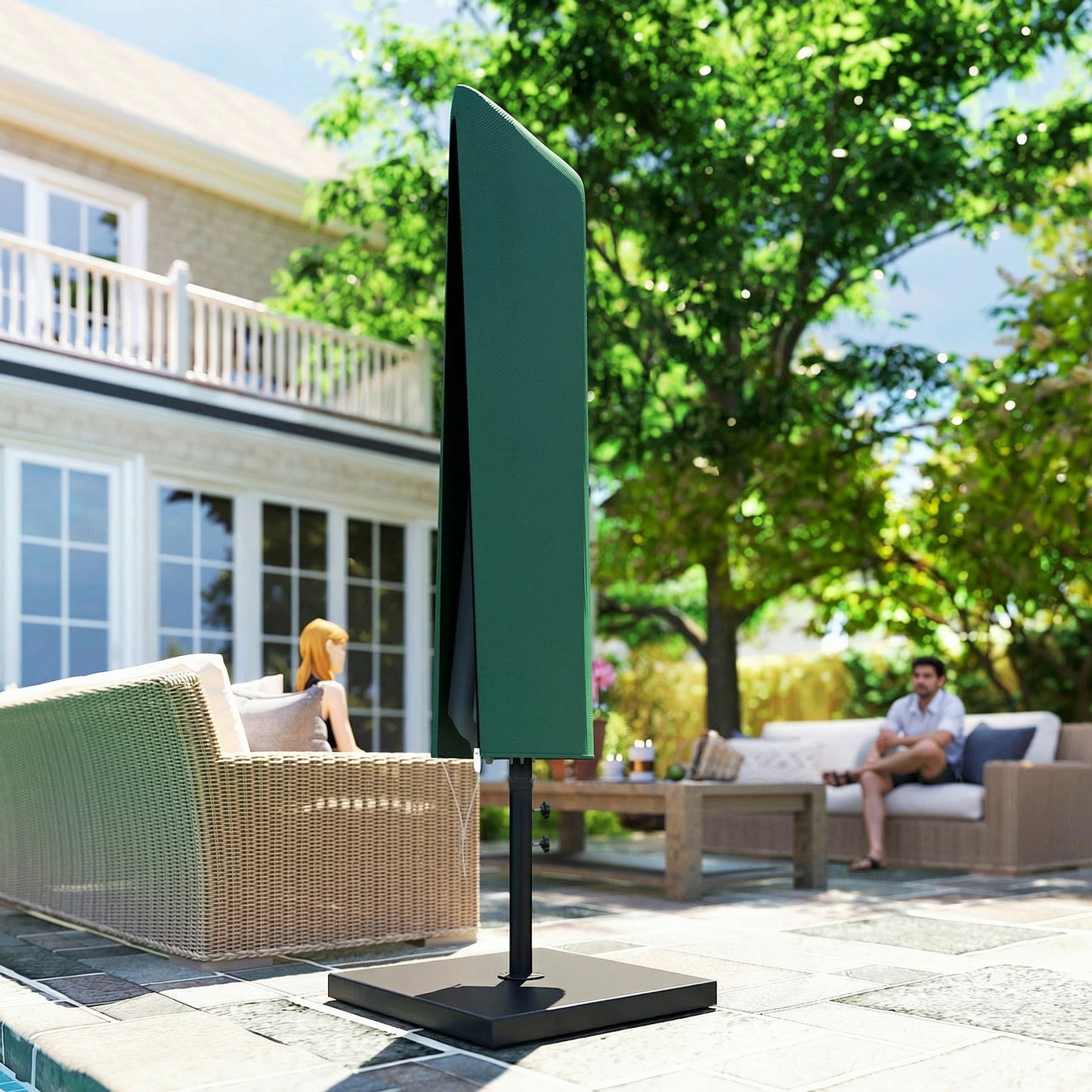 Garden Parasol Cover, Outdoor Patio Umbrella Protector Weatherproof (1)