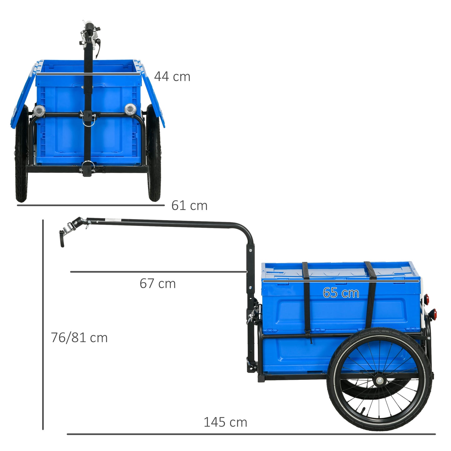 Steel Trailer for Bike, Bicycle Cargo Trailer