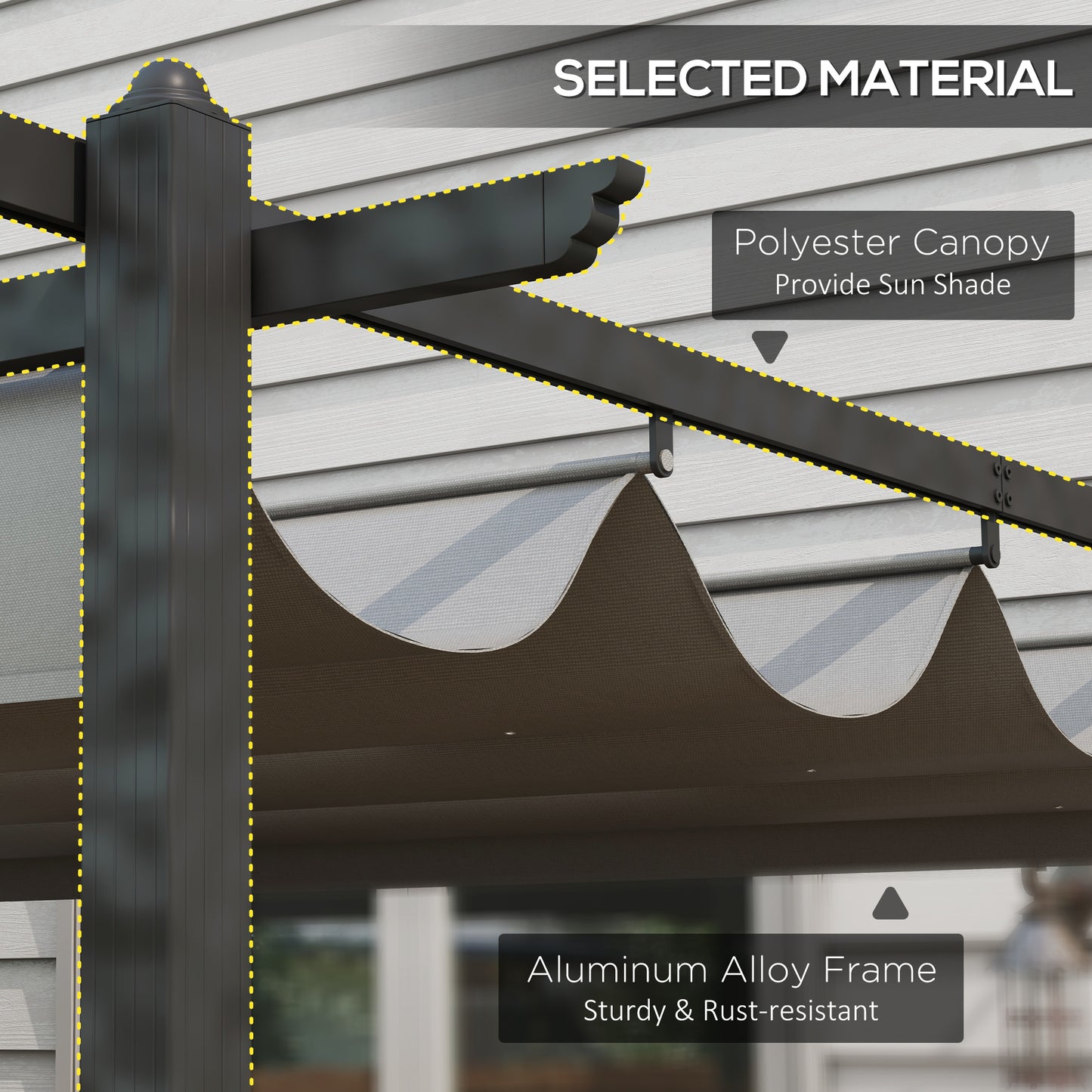4 x 3(m) Aluminium Pergola with Retractable Roof