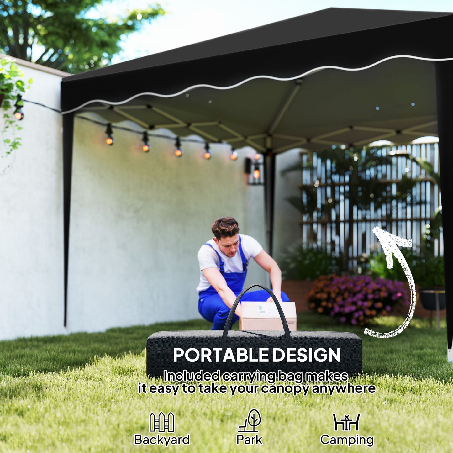 3 x 3cm Adjustable Height Pop-Up Gazebo, with Bag