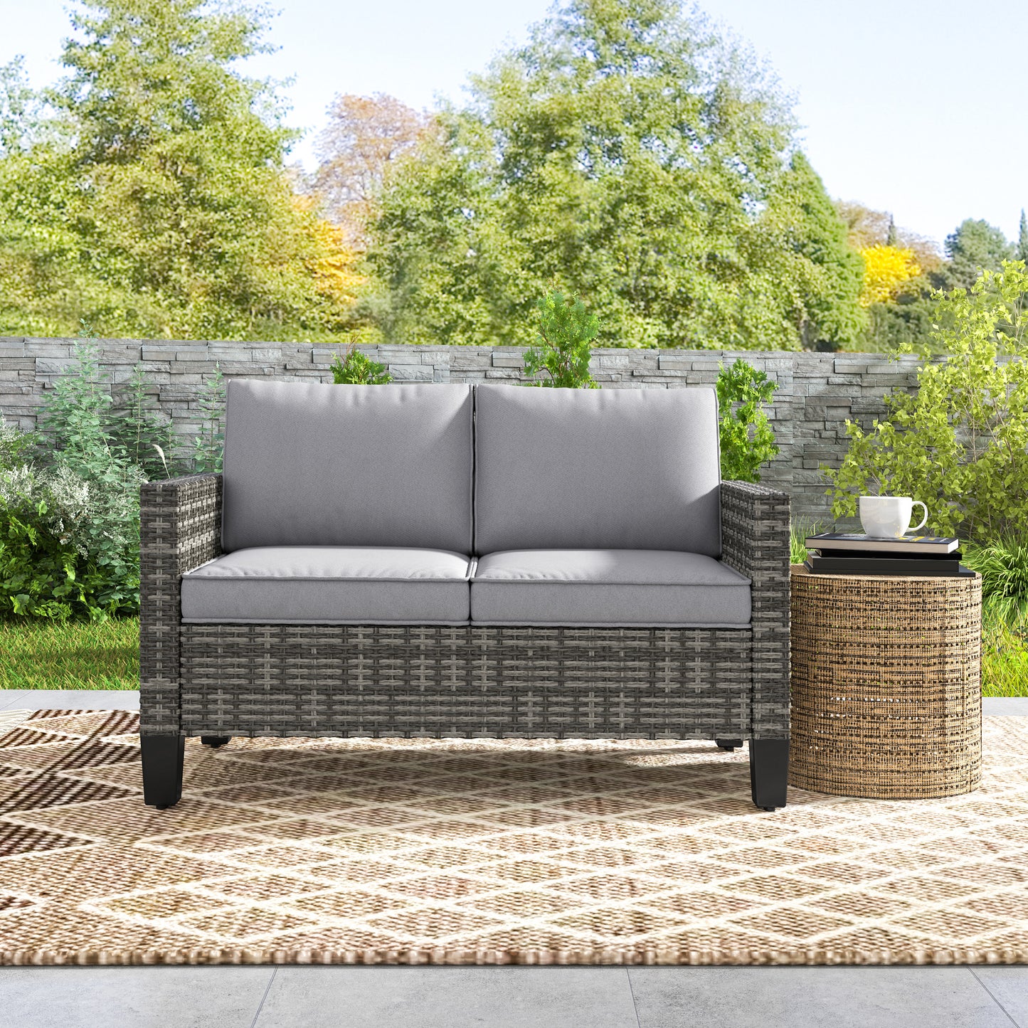 Two-Seater Rattan Outdoor Sofa